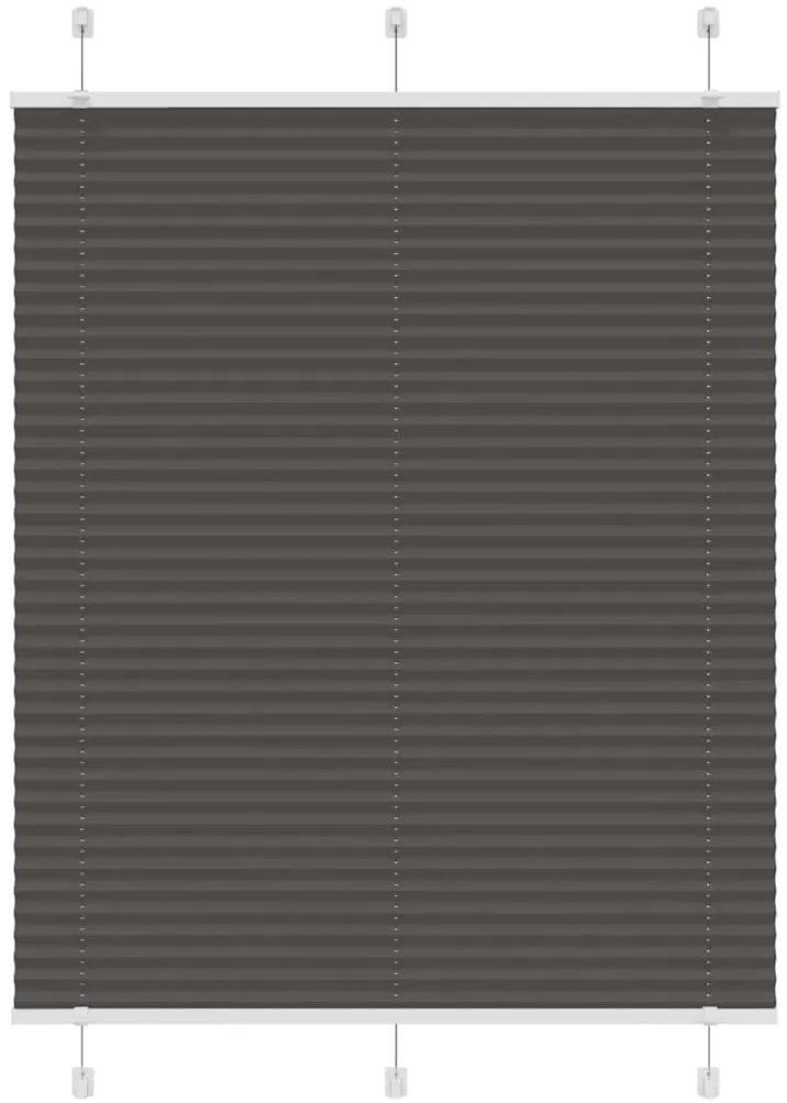 Preto Plissada Cega 105x100 cm Largura Tecido 104,4cm Poliéster