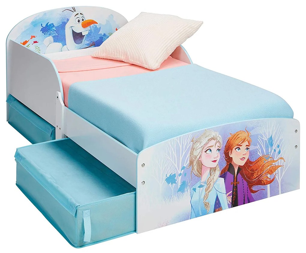 CAMA FROZEN 2 COM 2 GAVETAS + COLCHÃO E ALMOFADA 140 x 70 cm