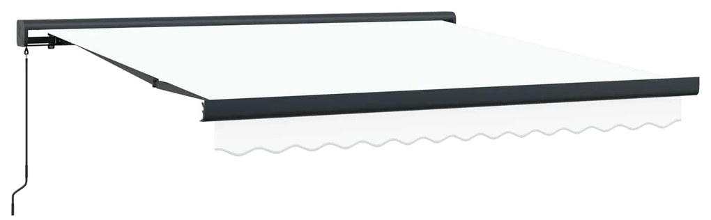 vidaXL Toldo Retrátil Branco 350 x 250 cm Tecido e Metal