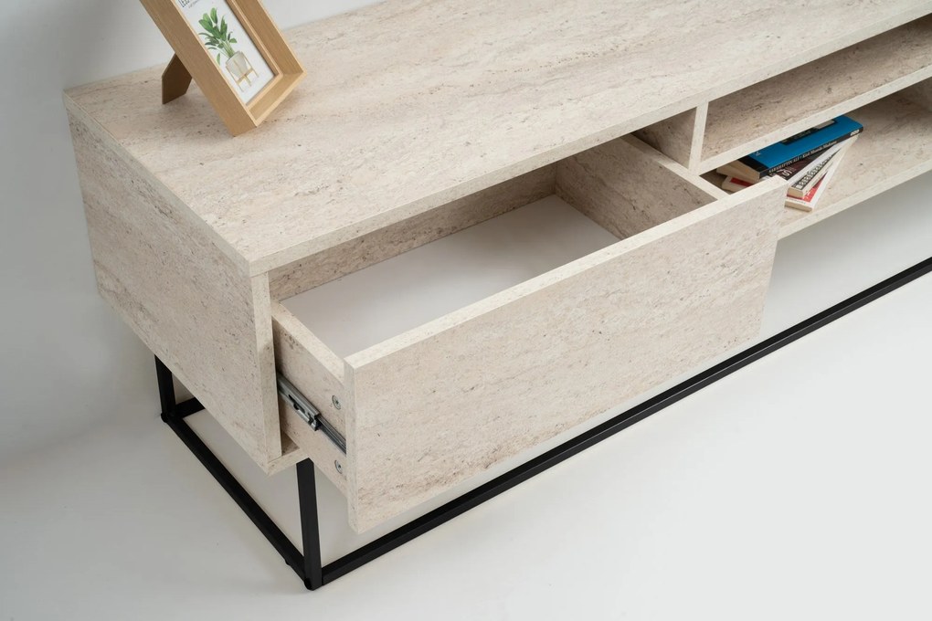 Móvel TV Escape – Travertine Black – 180x50x40 cm