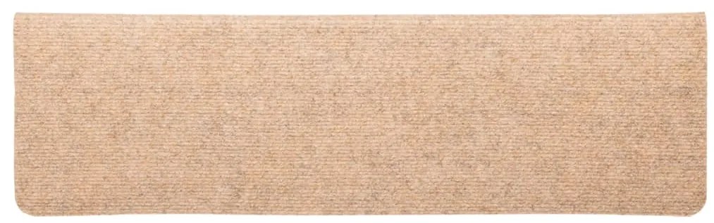 Tapetes de escada 5 pcs 65x21x4 cm agulhado castanho