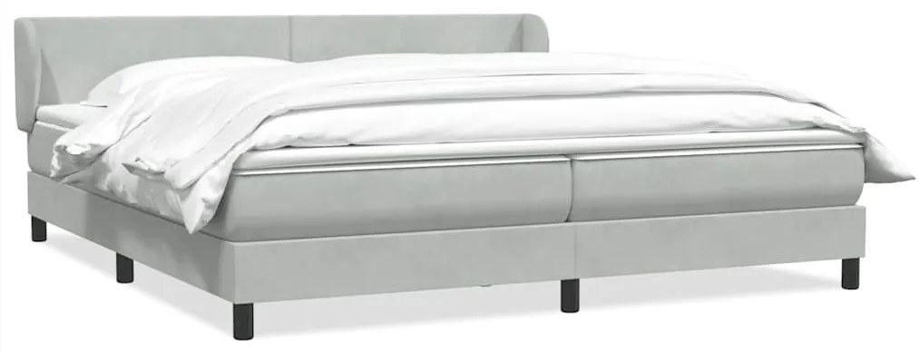 vidaXL Cama com molas/colchões 180x210 cm veludo cinzento-claro