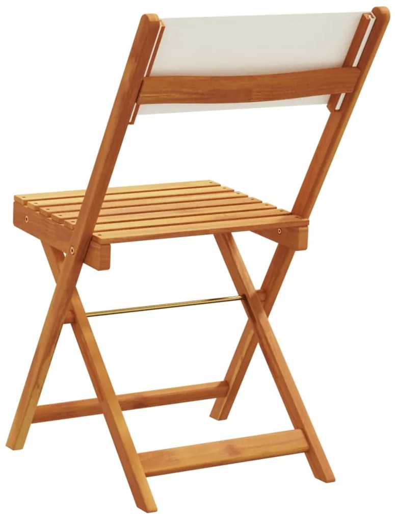 Cadeiras bistrô 2 pcs madeira acácia maciça/tecido branco nata