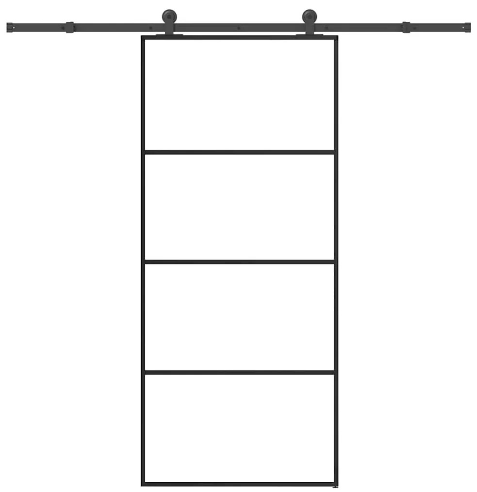 vidaXL Porta deslizante c/ conj. ferragens 90x205cm vidro ESG/alumínio