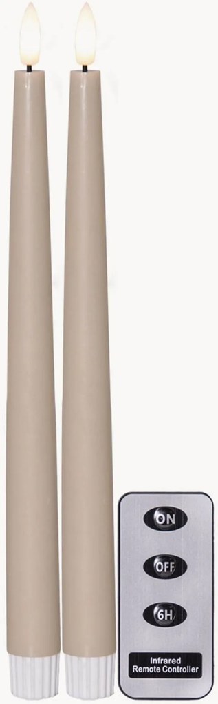 Velas cónicas LED com temporizador e controlo remoto Flame Slim, conjunto de 2