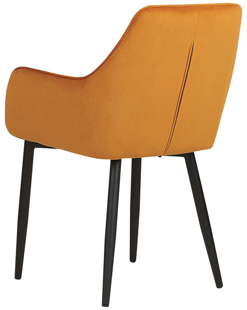 Conjunto de 2 cadeiras de jantar em veludo laranja WELLSTON Beliani