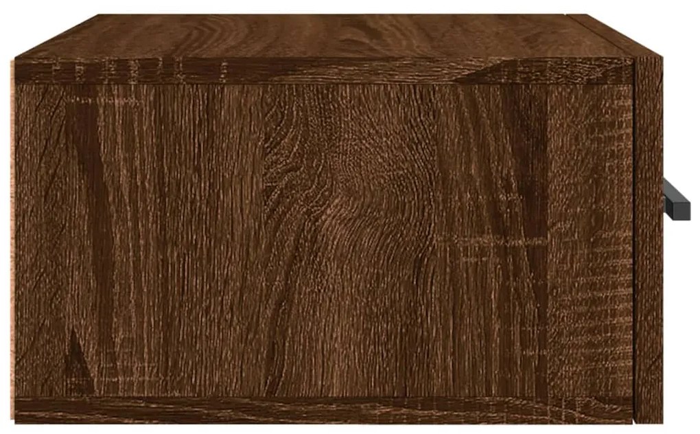 Mesa de cabeceira de parede 35x35x20 cm cor carvalho castanho