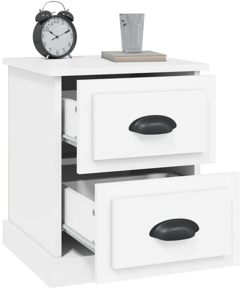 Mesas cabeceira 2pcs 39x39x47,5 cm derivados de madeira branco