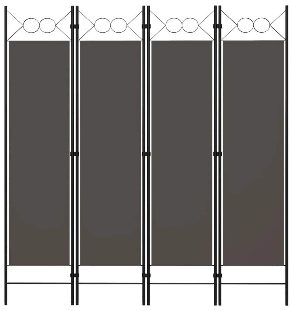 vidaXL Divisória de quarto com 4 painéis 160x180 cm antracite