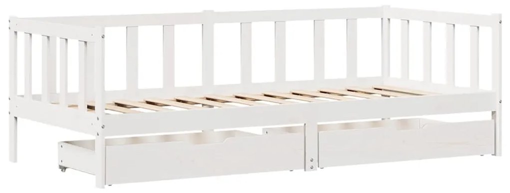 Sofá-cama com gavetas 80x200 cm madeira de pinho maciça