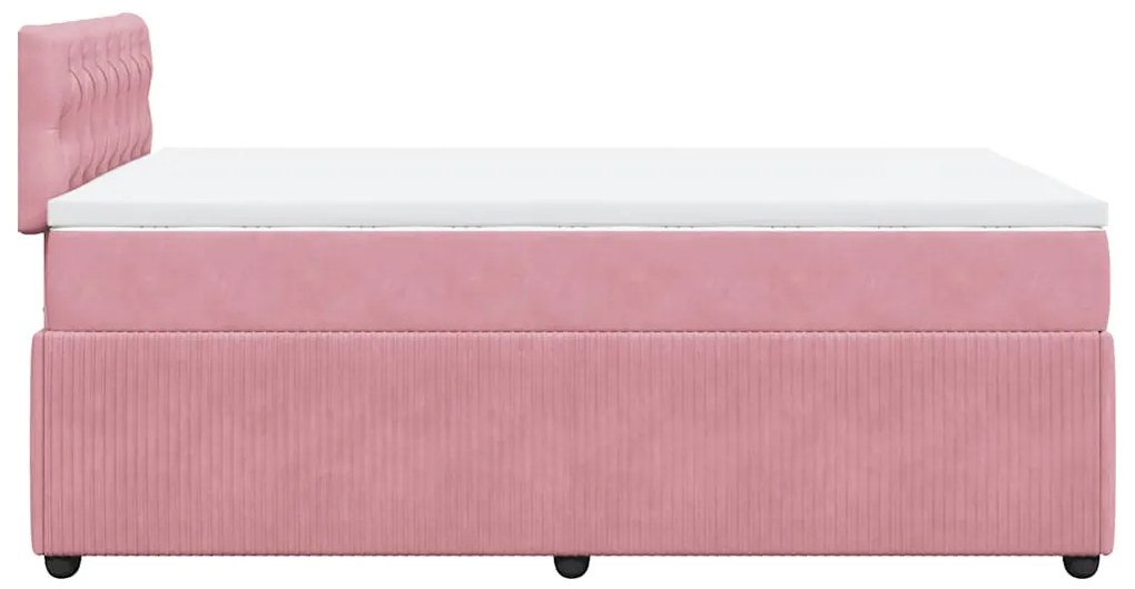 Cama boxspring com colchão 120x190 cm veludo rosa