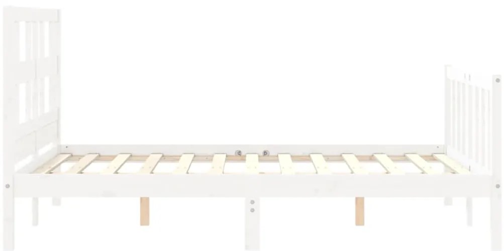 Cama sem colchão 140x200 cm madeira de pinho maciça branco