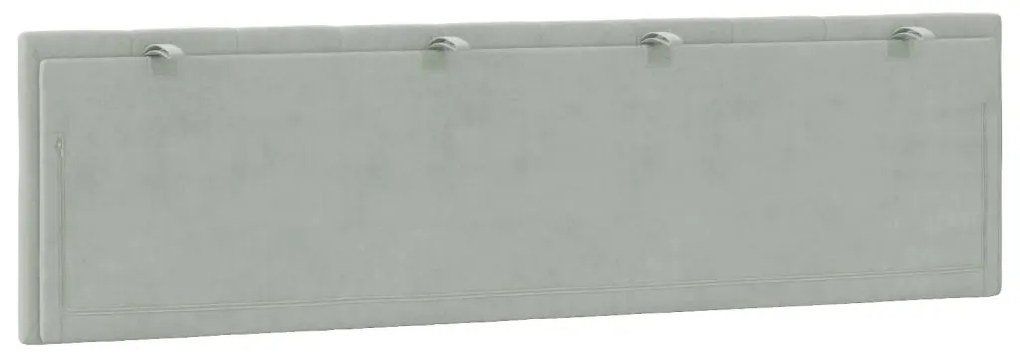 Almofadão de cabeceira 180 cm veludo cinzento-claro