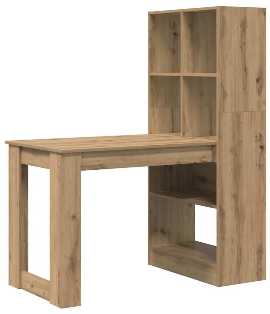 Mesa com prateleira com armazenamento carvalho artisiano 122 x 67 x 14