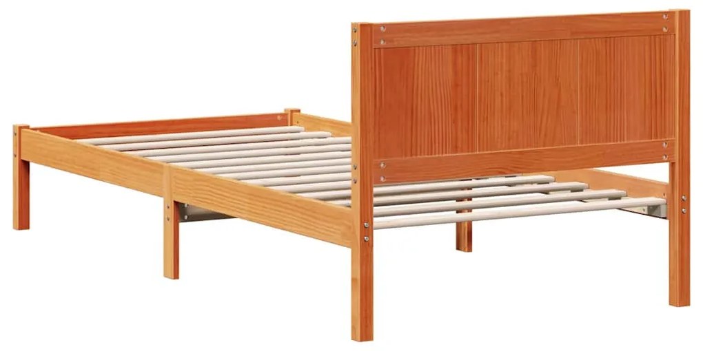 Estrutura de Cama Castanho Encerada Castanho Encerado
