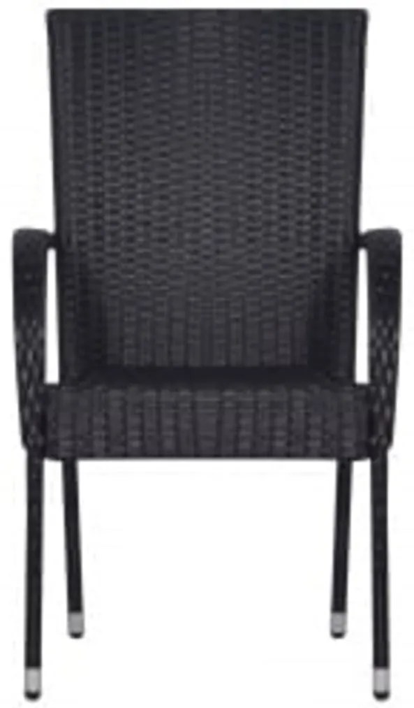 3 pcs conjunto de jantar para jardim preto