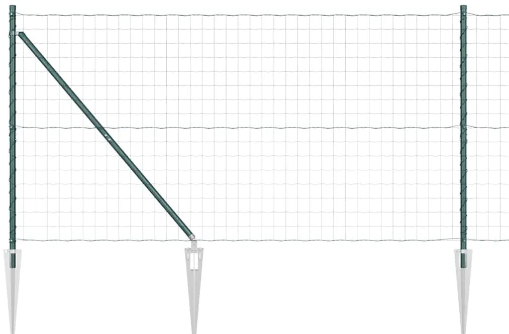 Cerca Euro com 13 postes em espeto, 1,2x25 m, feita de aço galvanizado