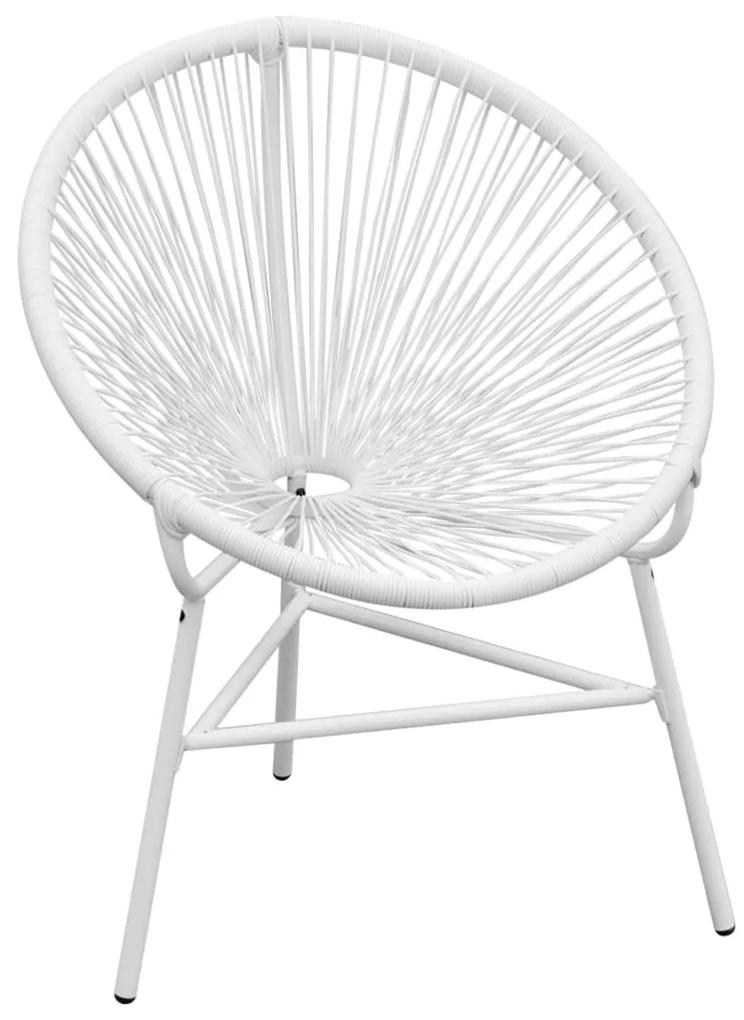 42072 vidaXL Cadeira lua de fios para jardim vime PE branco