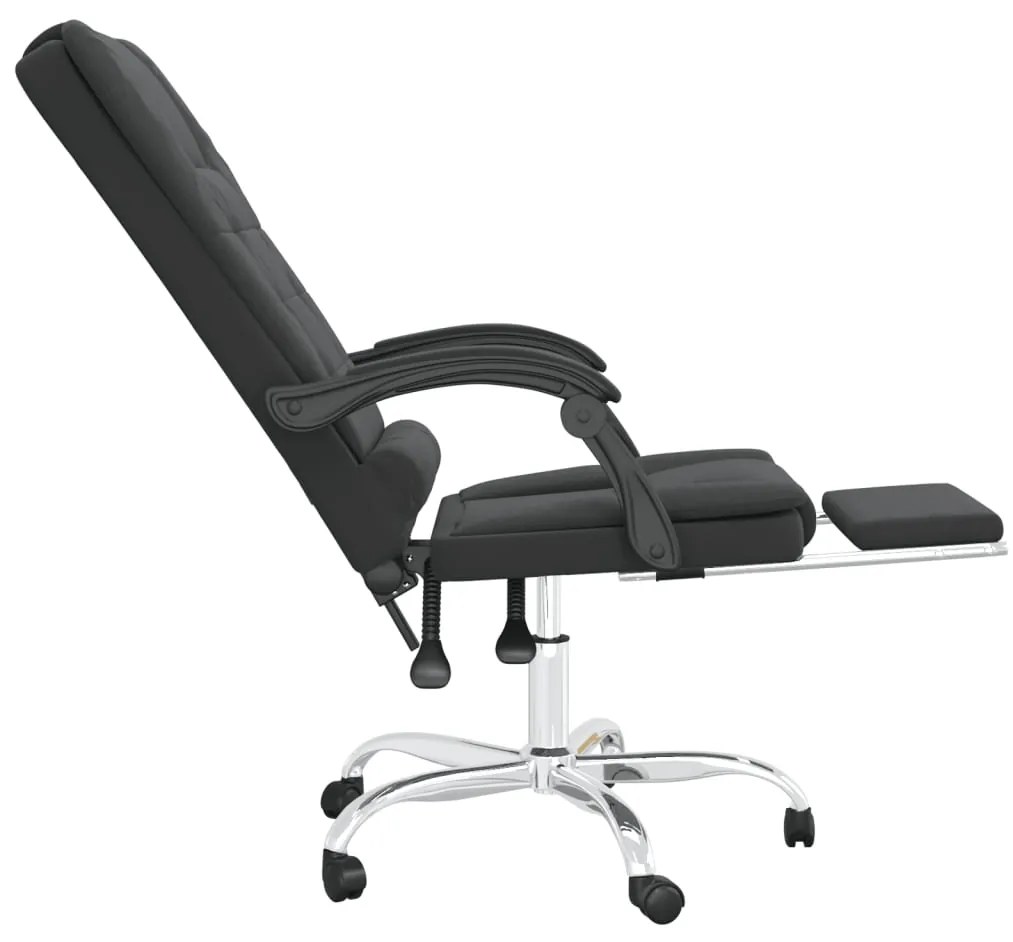 Cadeira escritório massagens reclinável couro artificial preto