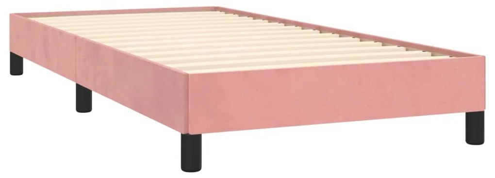 Estrutura de cama 90x190 cm veludo rosa