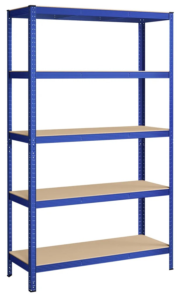 Estante de arrumação garagens, escritório, arrumos com 5 prateleiras em design industrial 60 x 120 x 200 cm Azul