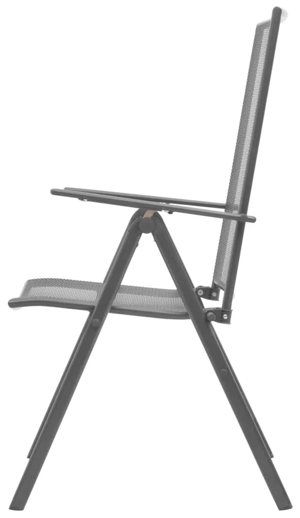 Cadeiras de jardim empilháveis 2 pcs aço cinzento