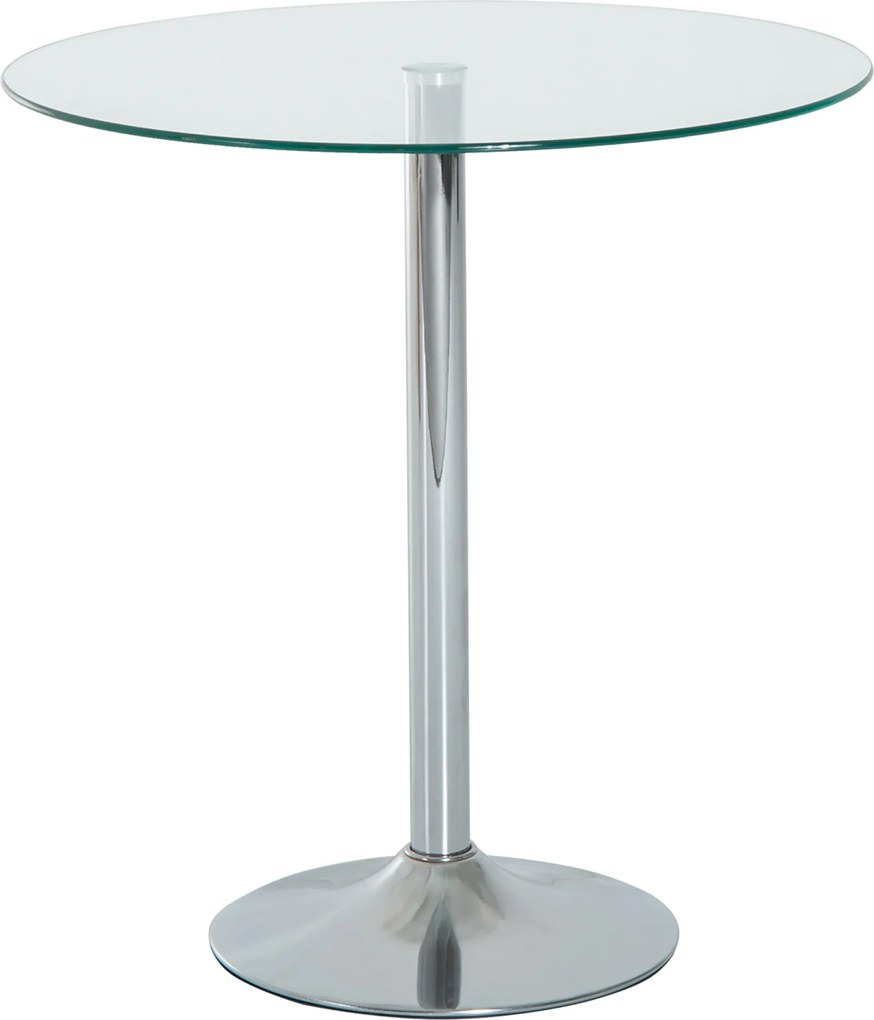 Mesa de Jantar Redonda para 2 Pessoas (CADEIRAS NÃO INCLUIDAS) Mesa de Cozinha Moderna com Superfície de Vidro Temperado para Sala de Estar Prata
