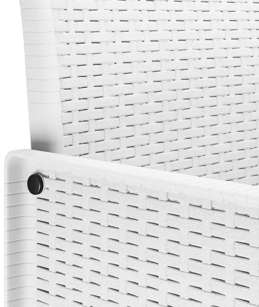 Conjunto de Jantar para Jardim 5 pcs Branco Vime