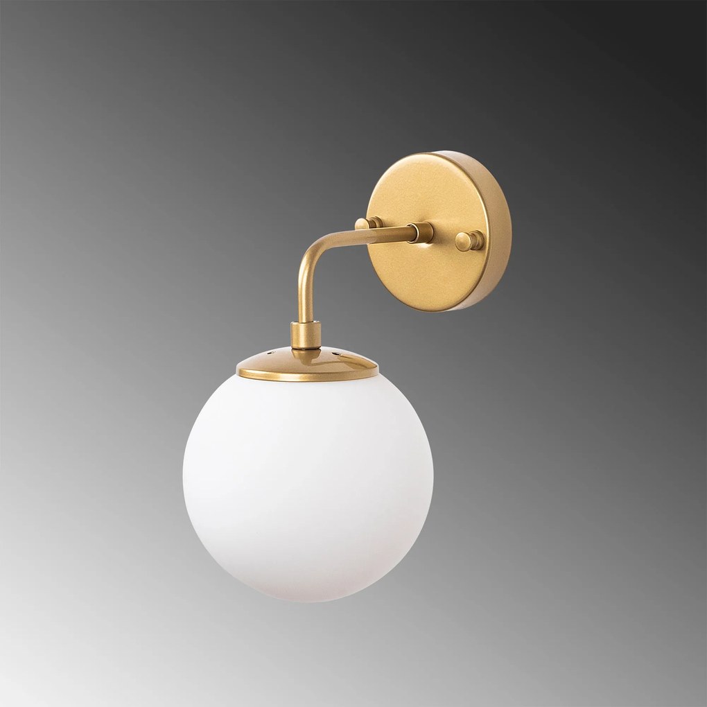 Candeeiro de Parede Horn – Dourado – 15 x 21 x 27 cm