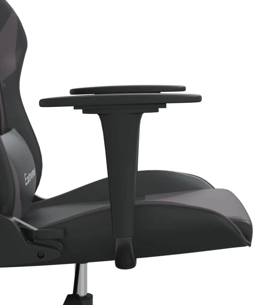 Cadeira gaming couro artificial preto e cinzento