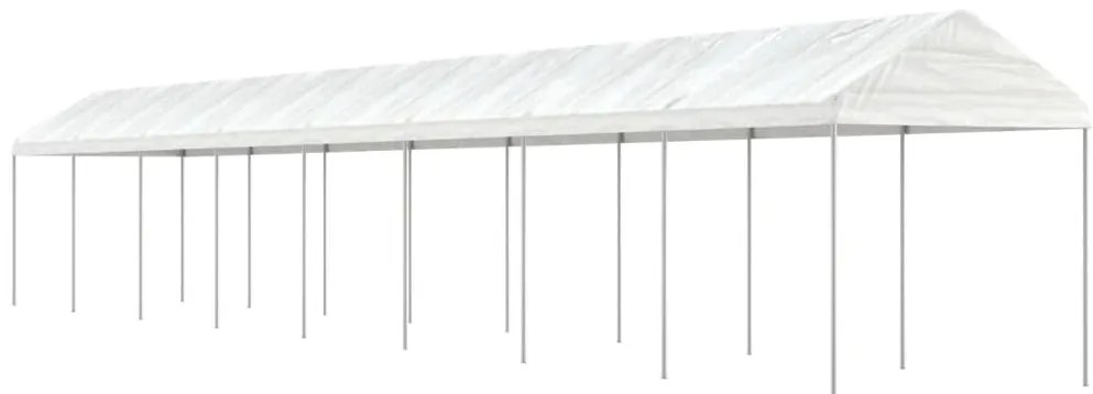 Gazebo com telhado 17,84x2,28x2,69 m polietileno branco