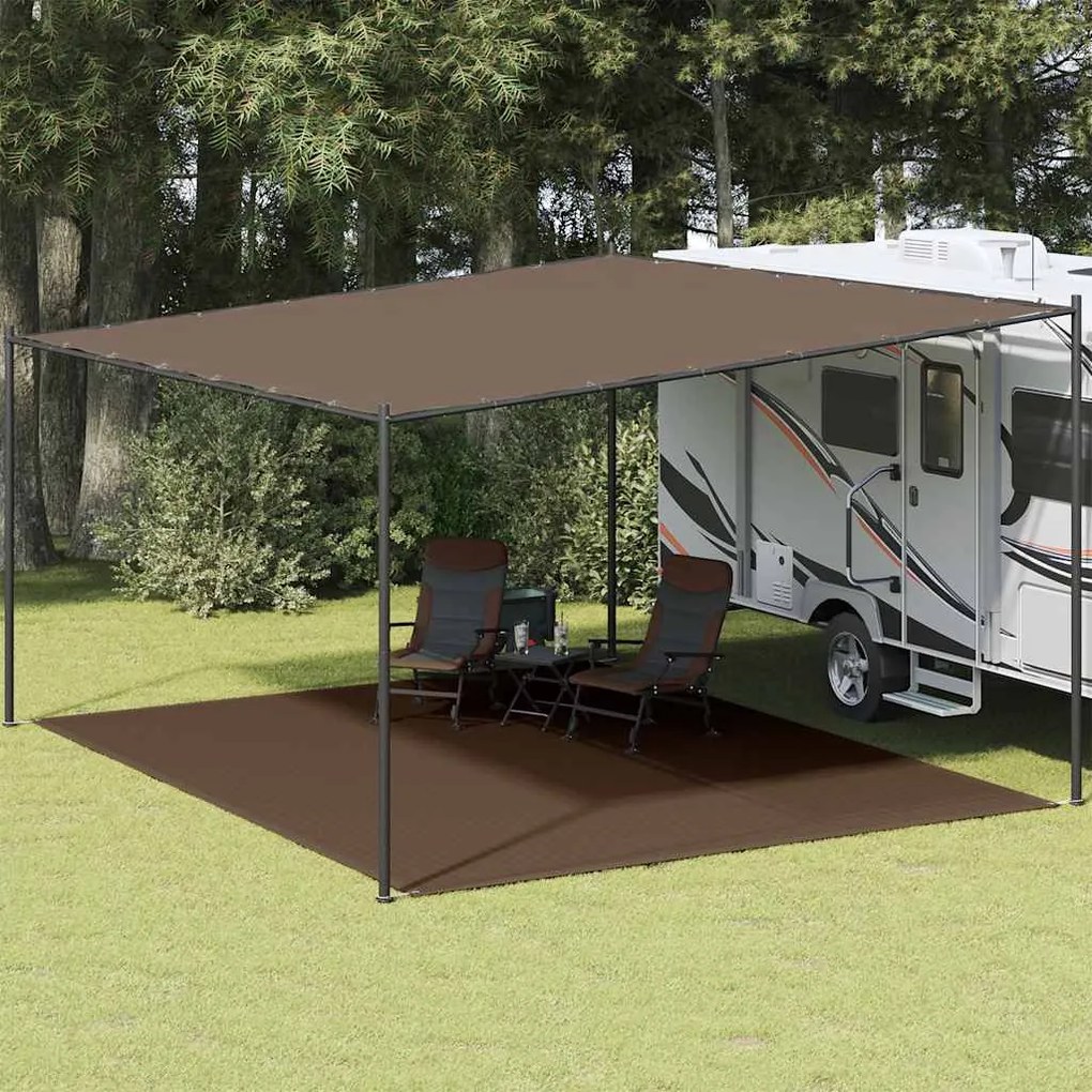 vidaXL Tapete de campismo para tenda 400x500 cm castanho