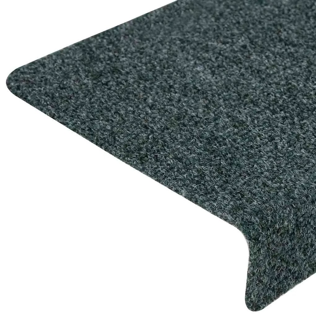 Tapetes de escada autoadesivos 30 pcs 65x21x4 cm verde