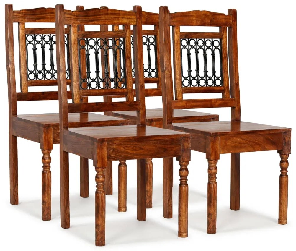 vidaXL Cadeiras de jantar 4 pcs madeira maciça clássico