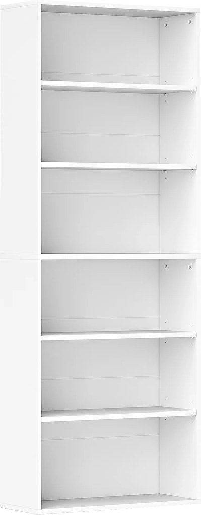 HOMCOM Estante de arrumação 6 níveis com prateleiras ajustáveis para sala, quarto, escritório, 60x24x158,5cm, branco | Aosom Portugal