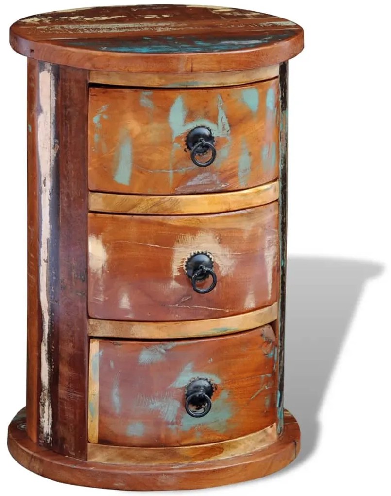 Armário com 3 gavetas madeira reciclada maciça