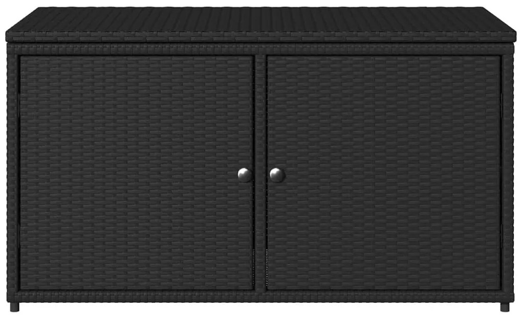 Armário de arrumação para jardim 110x55x60,5 cm vime PE preto