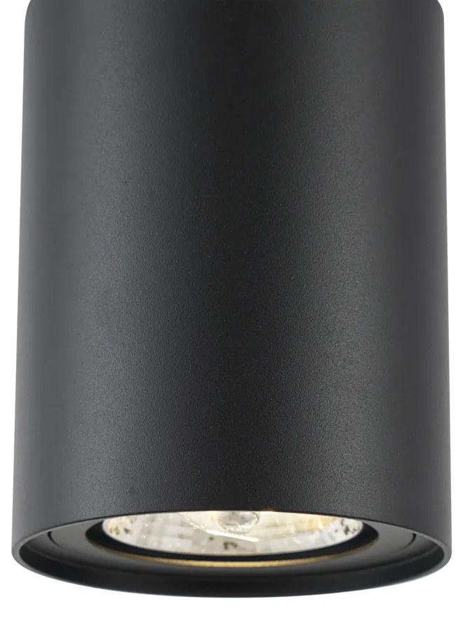 Candeeiro suspenso moderno preto para sistema de calha monofásico GU10 70mm - Iconic Holt Moderno