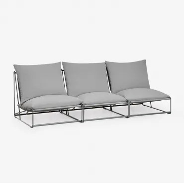 Sofá Modular De Jardim De 3 Peças Amaro Cinza - Sklum