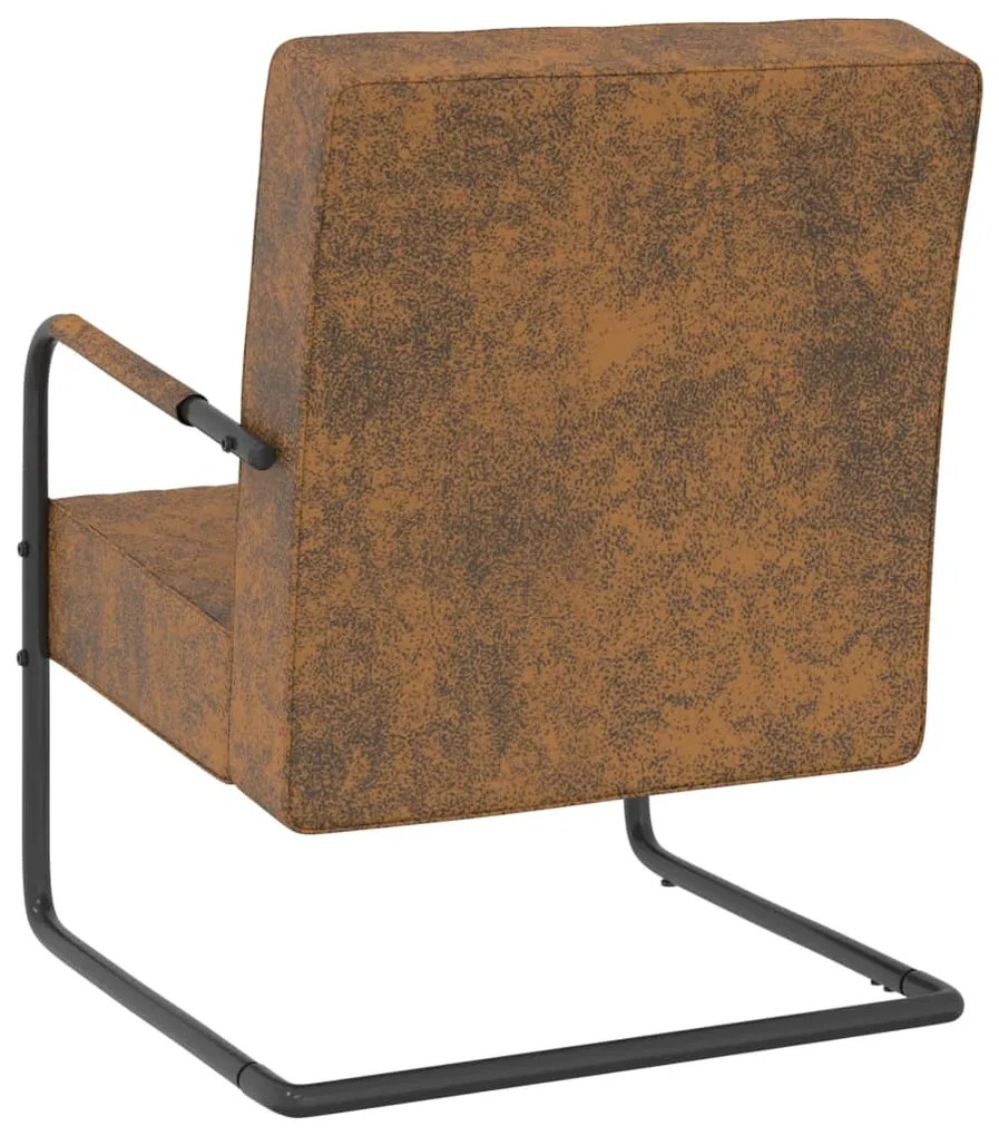 325734 vidaXL Cantilever Chair Brown Fabric