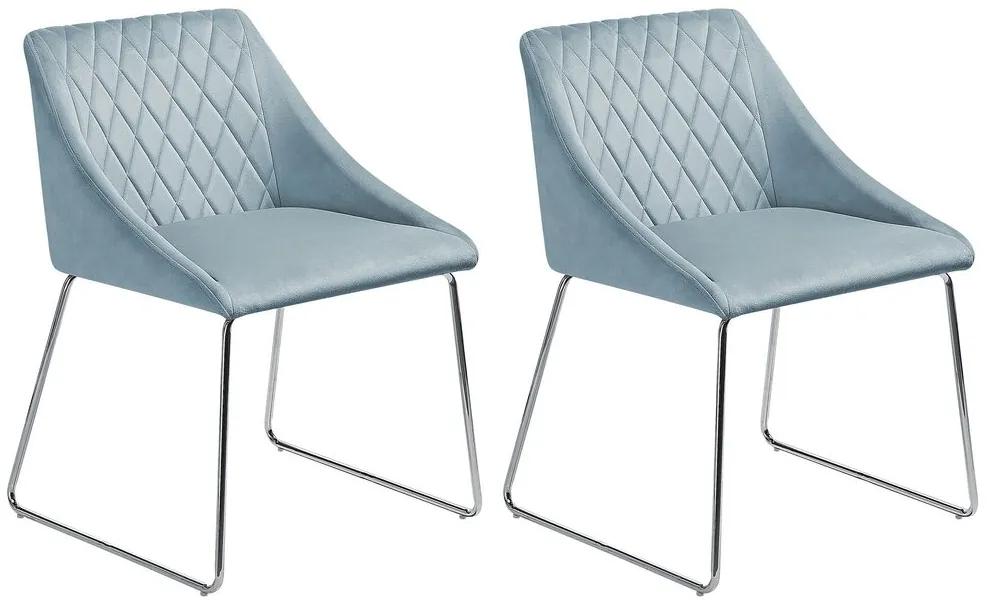 Conjunto de 2 cadeiras em veludo azul claro ARCATA Beliani