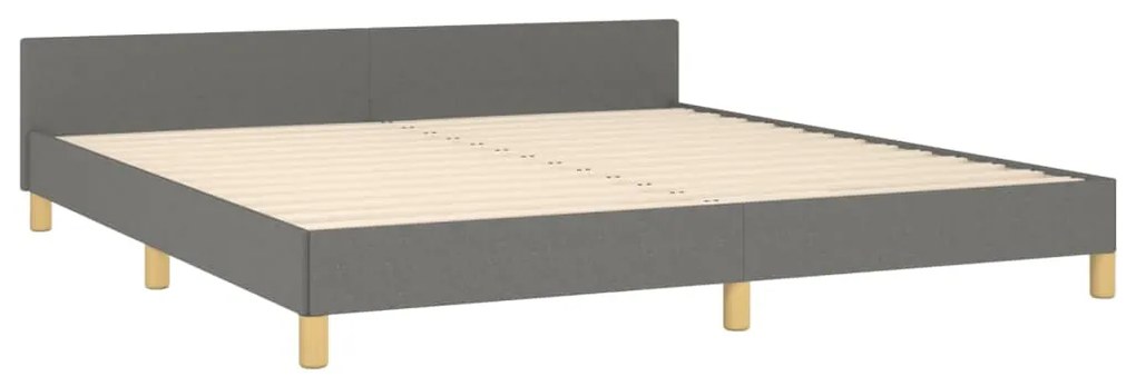 Estrutura de cama sem colchão 160x200 cm tecido cinzento-escuro