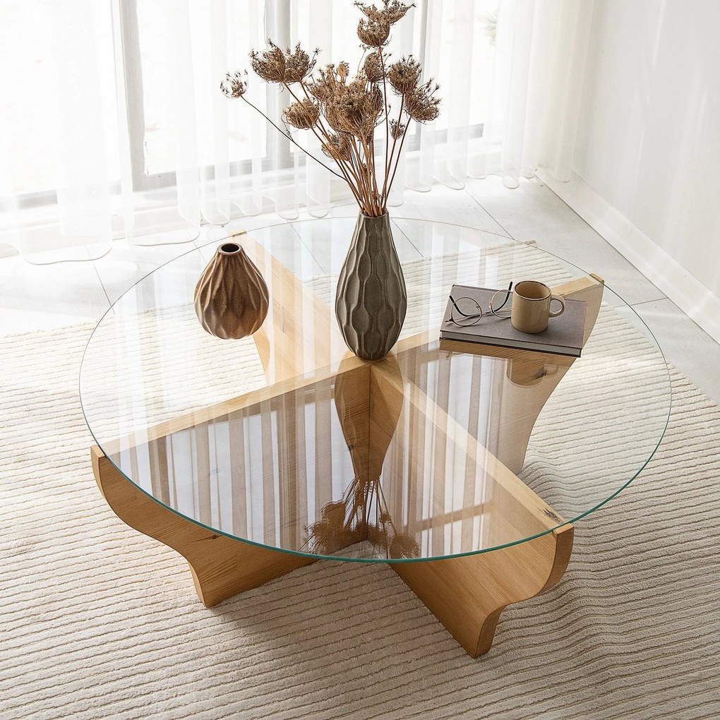 Mesa de Café Amphora - Cor Teak - 92x36x92 cm
