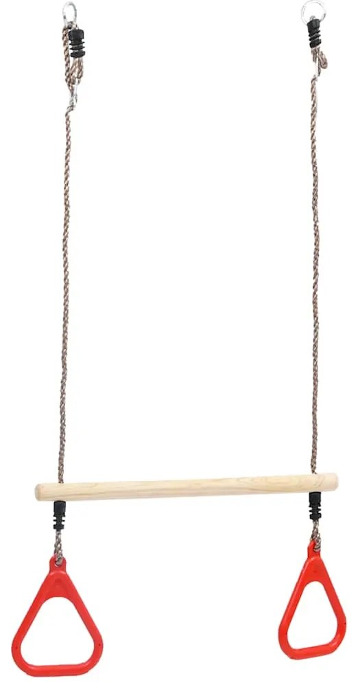 Barra de trapézio de baloiço com argolas