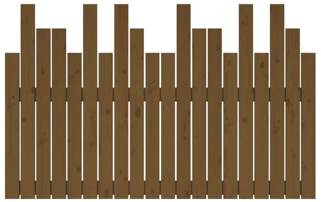 Cabeceira de parede 127,5x3x80 cm pinho maciço castanho-mel