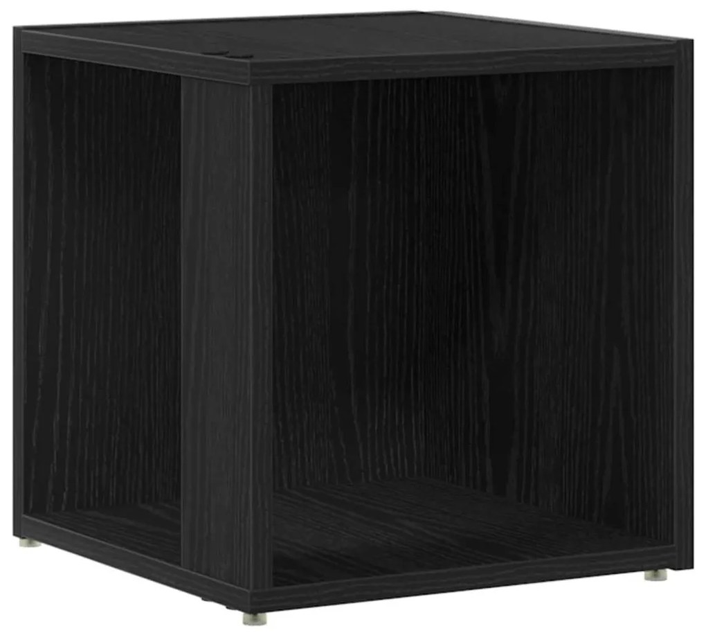 Mesa Lateral vidaXL Madeira de Carvalho Preta 33x33x34,5 cm em Madeira
