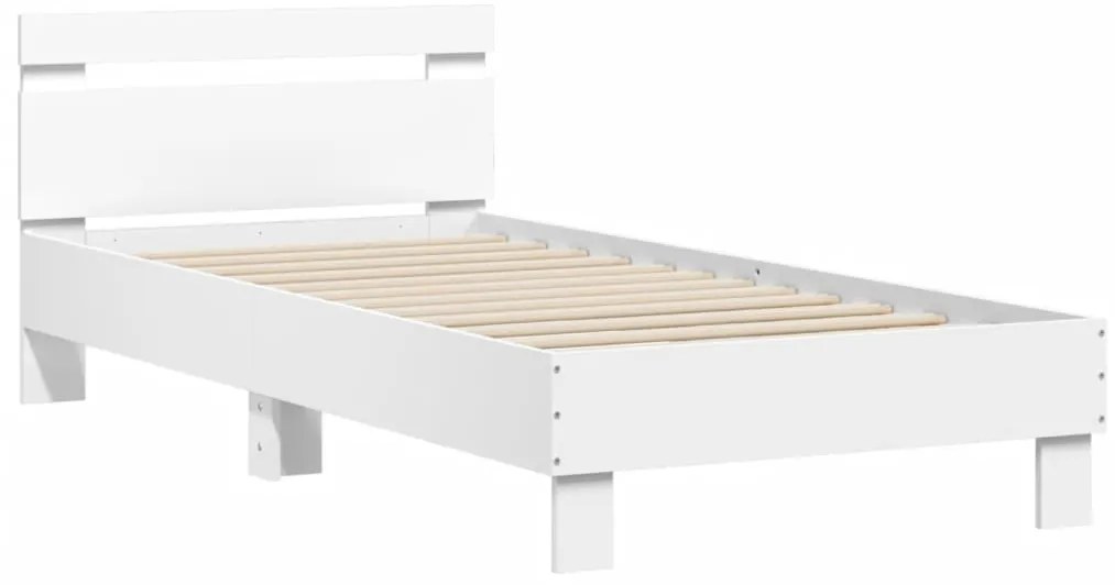 Estrutura cama cabeceira 75x190 cm derivados de madeira branco