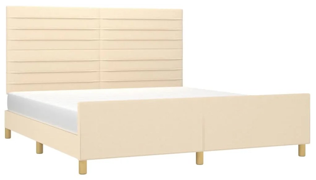 Estrutura de cama sem colchão 160x200 cm tecido cor creme