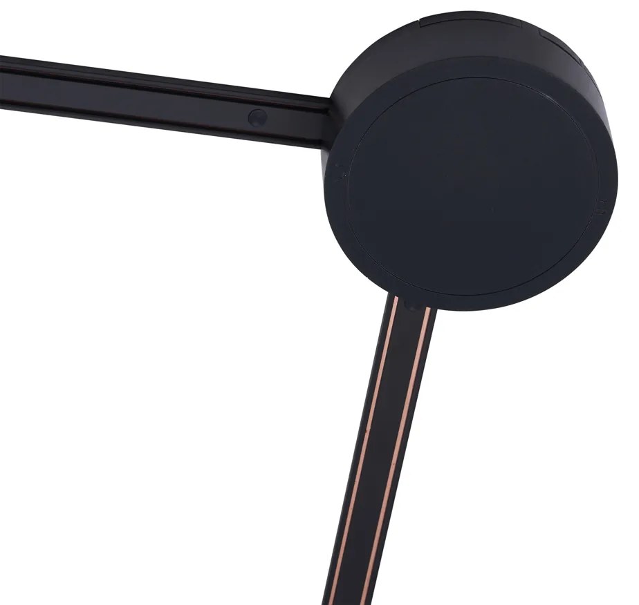 Sistema de iluminação de trilho moderno com 8 focos pretos monofásicos - Magnetic Lance