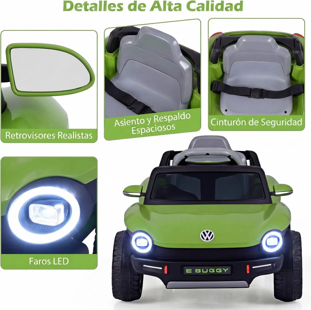 Carro Elétrico Infantil, 107,5 x 56 x 47,5 cm, com Controlo Remoto, Verde